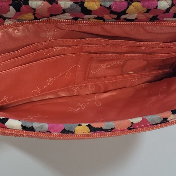 Vera Bradley Crossbody Bag Adjustable Strap Card Holder Pixie Confetti Pink - Picture 6 of 7